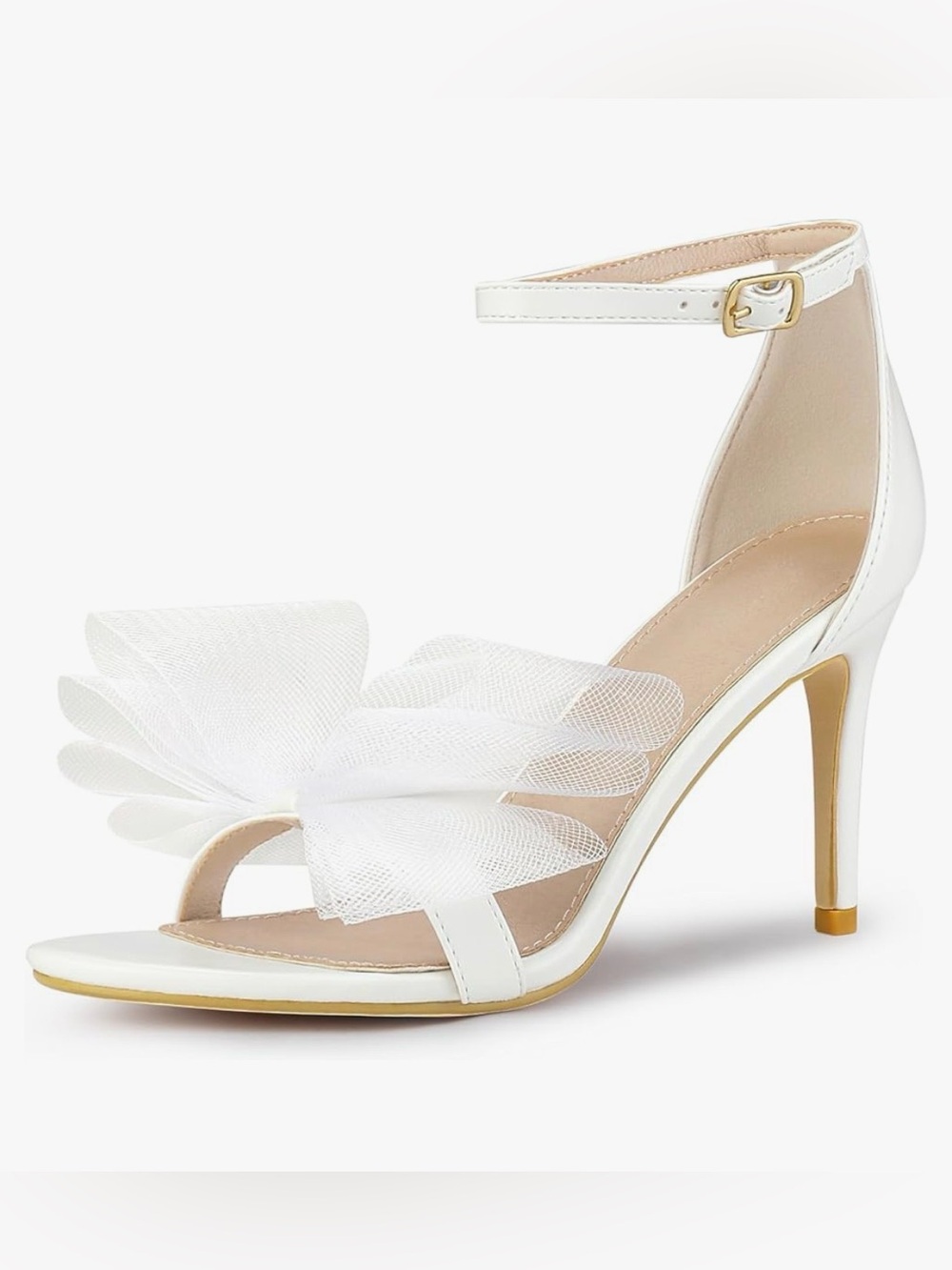 NEW Perphy Open Toe High Heels Ankle Strap Bow Tie Stiletto Heel Sandals- Size 7
